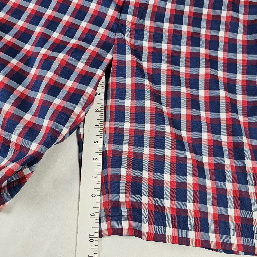 Walter Hagan Shorts Men's Size 36 Red Blue Plaid Flat Front - Picture 4 of 5